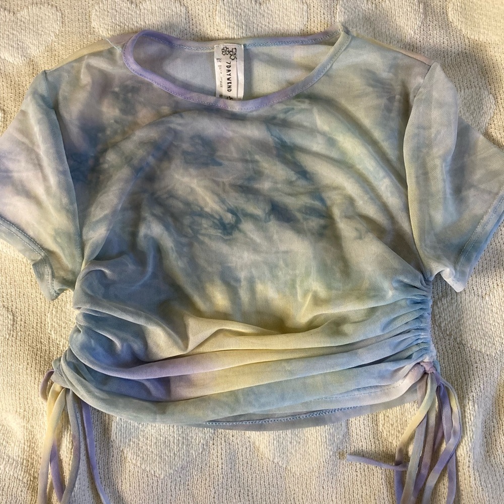 Side Tie mesh crop top